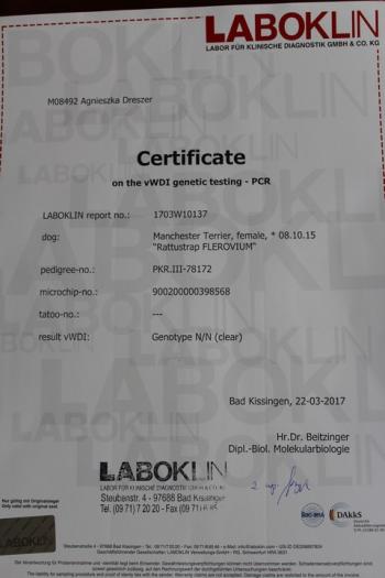 Laboklin certificate
